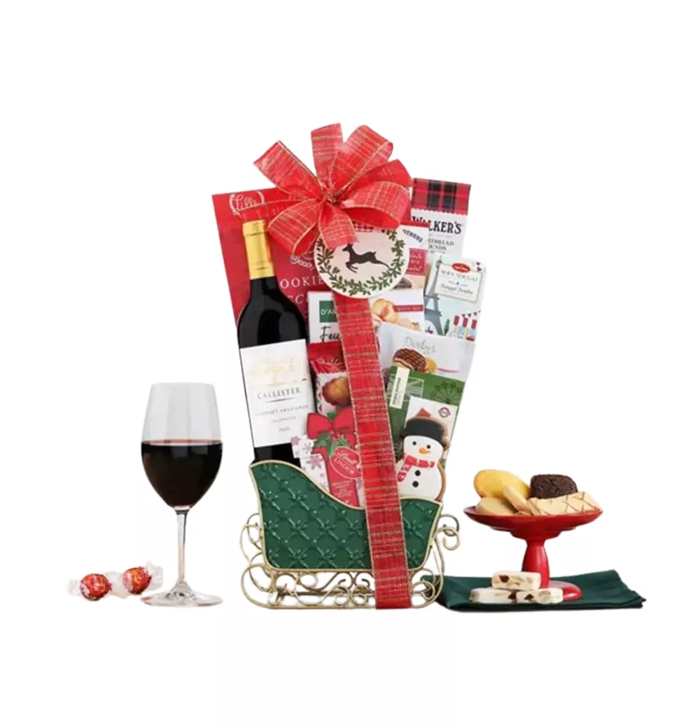 Festive Wine Delight Basket